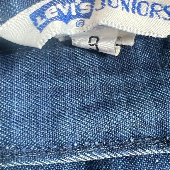 Vintage Levis Junior Size 9 Pin-Striped Blue Denim Jeans Pleated High Rise 24 - Picture 11 of 13